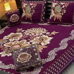 Jacquard Velvet 4-Piece Fancy Bedsheet Set 10