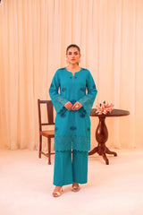 2 PIECE PREMIUM PURE LAWN EMBROIDERED UNSTITCHED SUIT 611