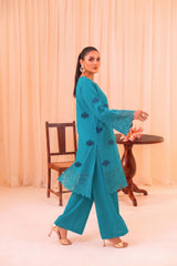 2 PIECE PREMIUM PURE LAWN EMBROIDERED UNSTITCHED SUIT 611