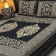 Jacquard Velvet 4-Piece Fancy Bedsheet Set 17