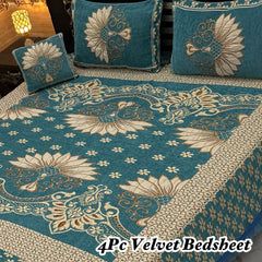 Jacquard Velvet 4-Piece Fancy Bedsheet Set 31