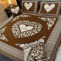 Jacquard Velvet 4-Piece Fancy Bedsheet Set 05