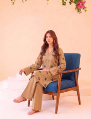 2 PIECE PREMIUM PURE LAWN EMBROIDERED UNSTITCHED SUIT 605