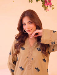 2 PIECE PREMIUM PURE LAWN EMBROIDERED UNSTITCHED SUIT 605