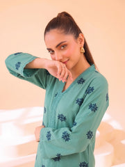2 PIECE PREMIUM PURE LAWN EMBROIDERED UNSTITCHED SUIT 606