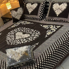 Jacquard Velvet 4-Piece Fancy Bedsheet Set 08