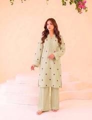 2 PIECE PREMIUM PURE LAWN EMBROIDERED UNSTITCHED SUIT 609