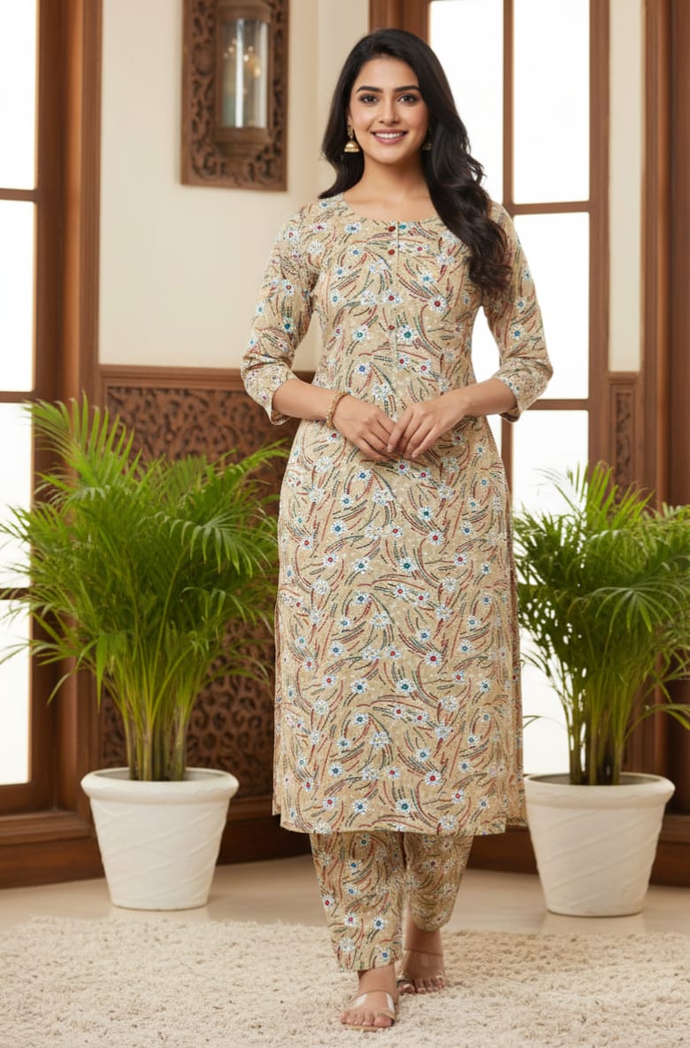2 Pcs Ladies Suit  Des  1101