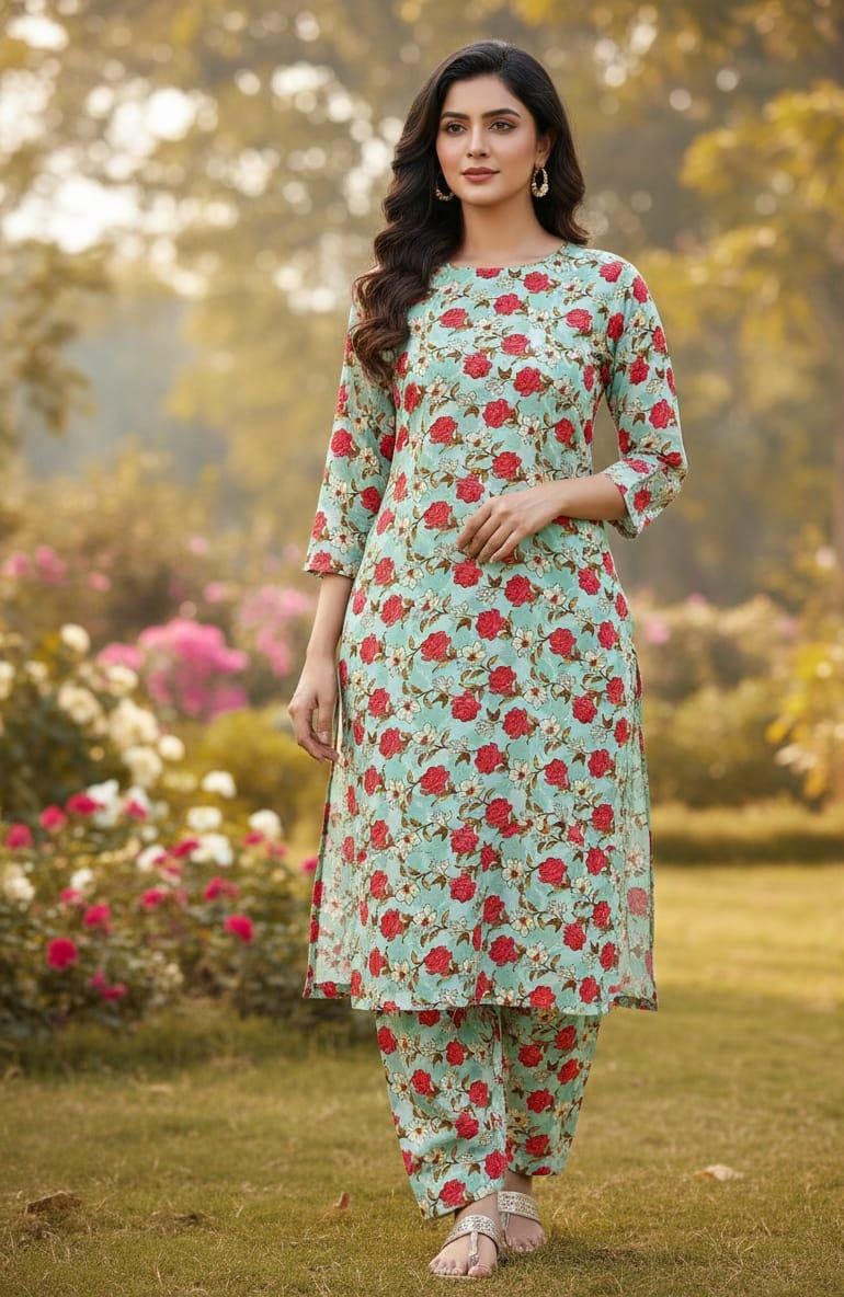 2 Pcs Ladies Suit  Des  1108