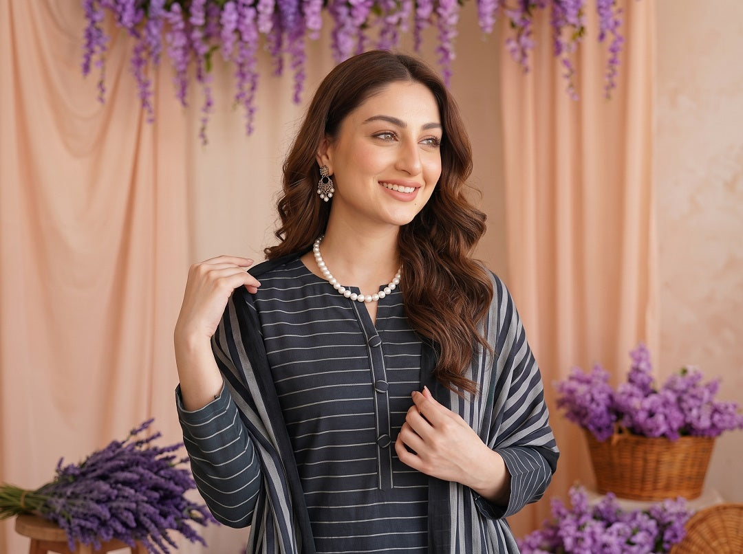 3 Piece Unstitched Khaadi Make Khaddar Suit 06