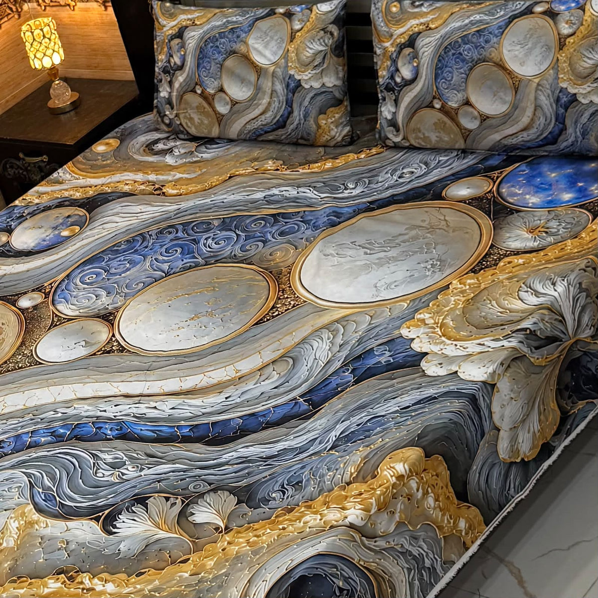 9D Digital Printed King Size Bedsheet 10