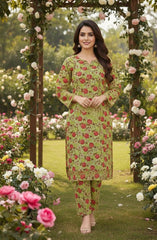 2 Pcs Ladies Suit  Des  1111