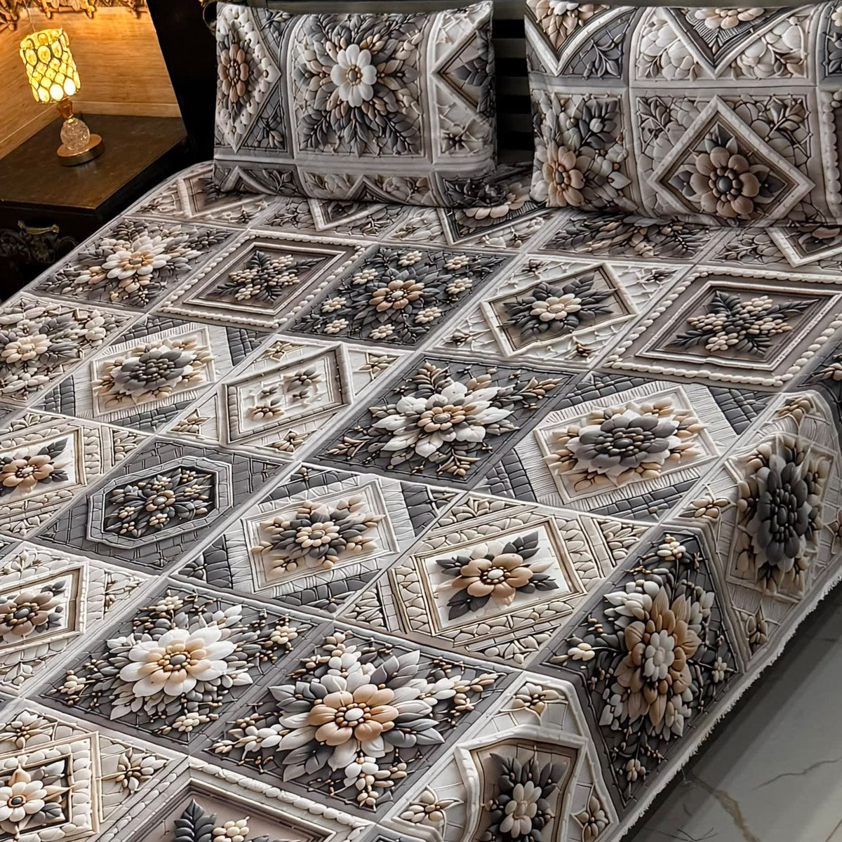 9D Digital Printed King Size Bedsheet 11
