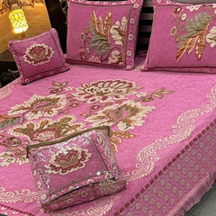 Jacquard Velvet 4-Piece Fancy Bedsheet Set 11