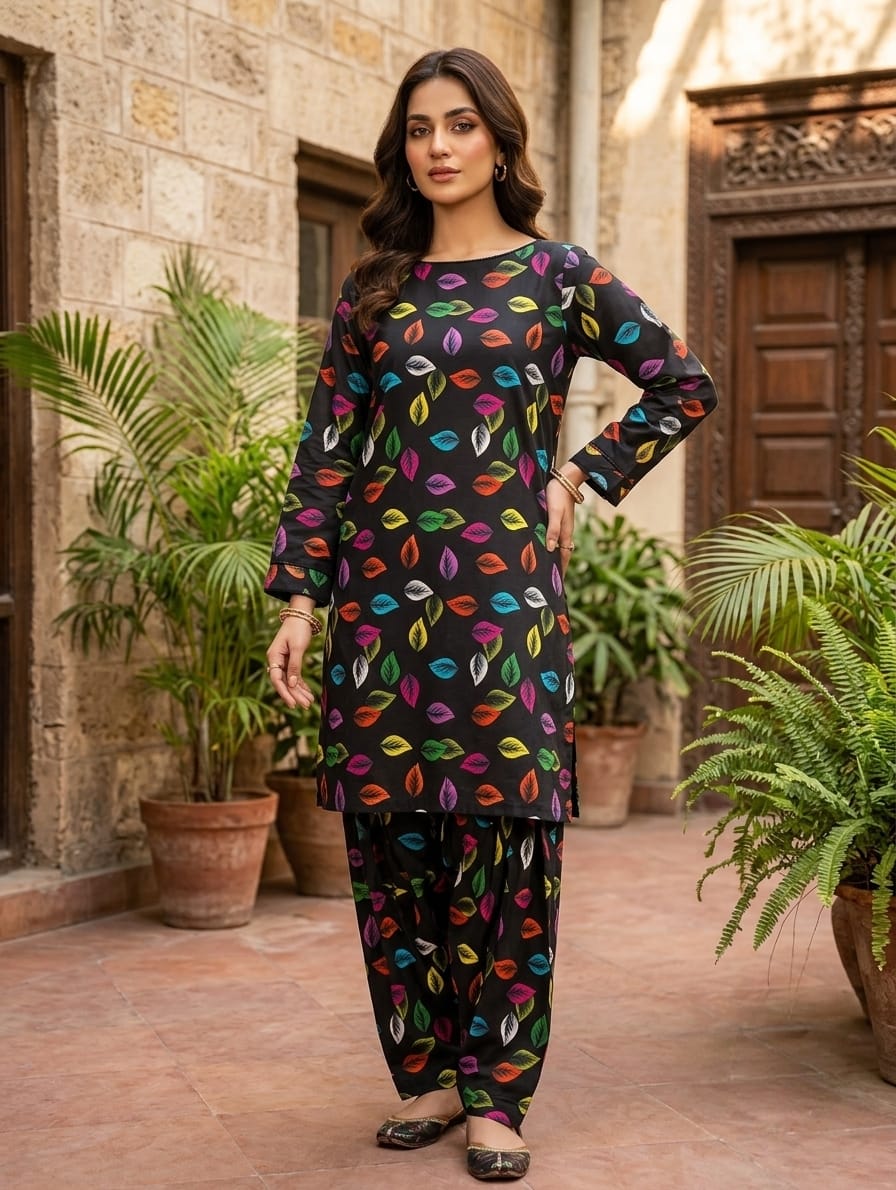 2 Pcs Ladies Suit  Des  111