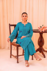 2 PIECE PREMIUM PURE LAWN EMBROIDERED UNSTITCHED SUIT 611