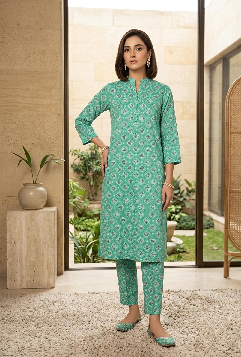 2 Pcs Ladies Suit  Des  1122