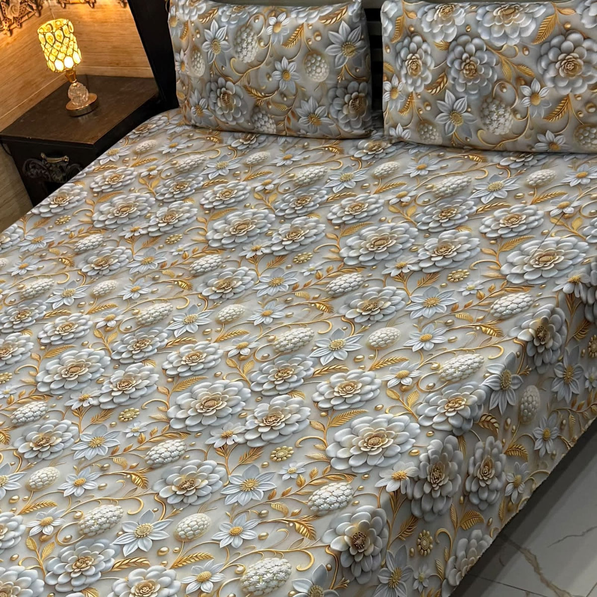 9D Digital Printed King Size Bedsheet 12