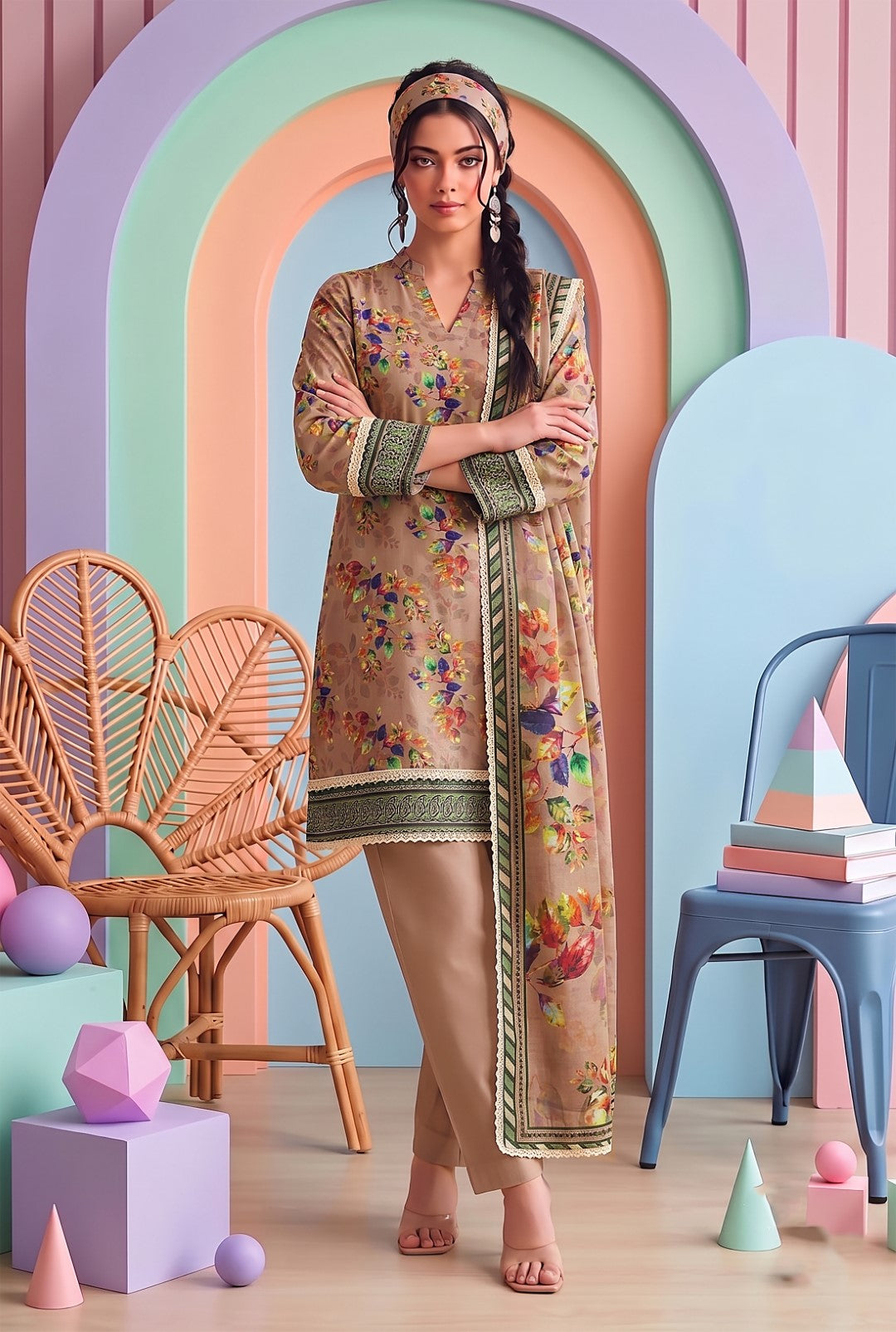 3 Pcs Lawn Unstitched Suit 12