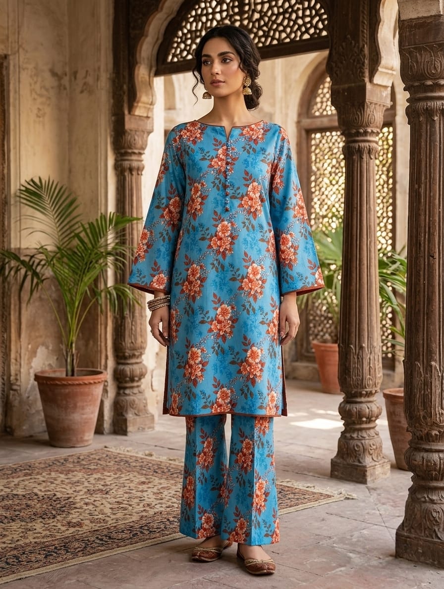 2 Pcs Ladies Suit  Des  112