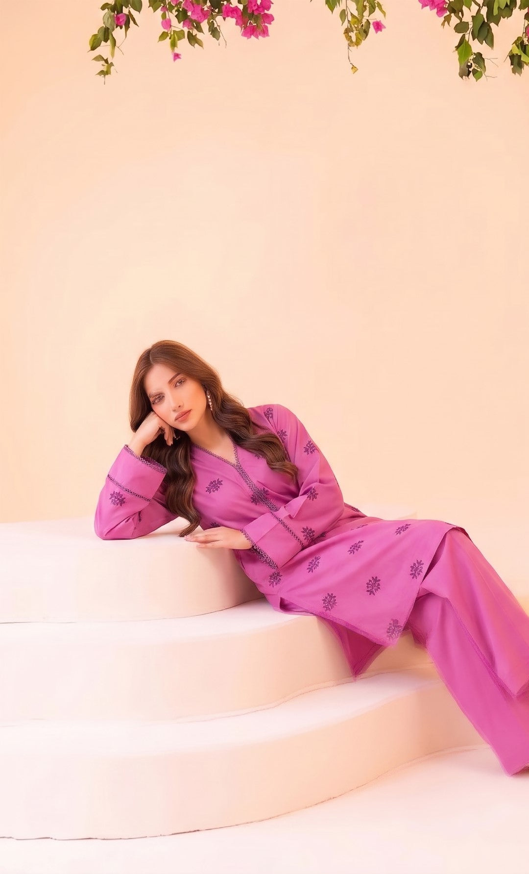 2 PIECE PREMIUM PURE LAWN EMBROIDERED UNSTITCHED SUIT 612
