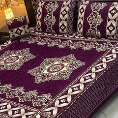 Jacquard Velvet 4-Piece Fancy Bedsheet Set 13