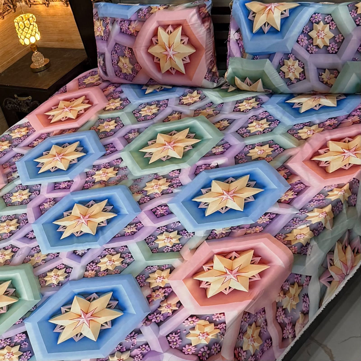 9D Digital Printed King Size Bedsheet 14