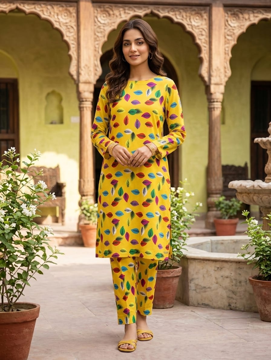 2 Pcs Ladies Suit  Des  114