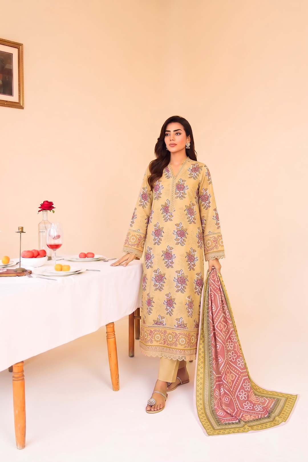 3 Pcs Lawn Unstitched Suit 576