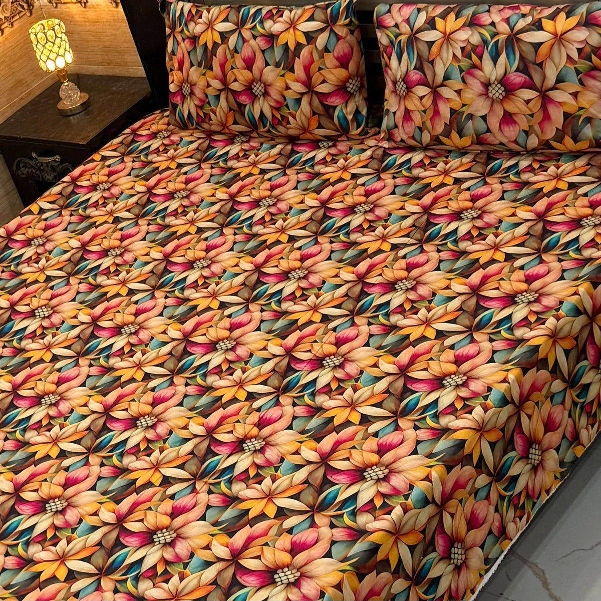 9D Digital Printed King Size Bedsheet 19