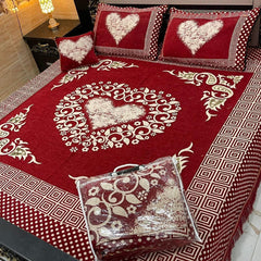 Jacquard Velvet 4-Piece Fancy Bedsheet Set 01