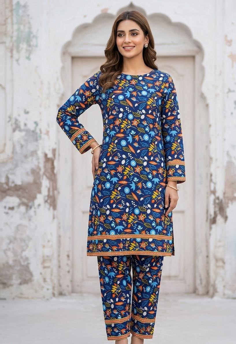 2 Pcs Ladies Suit  Des  120