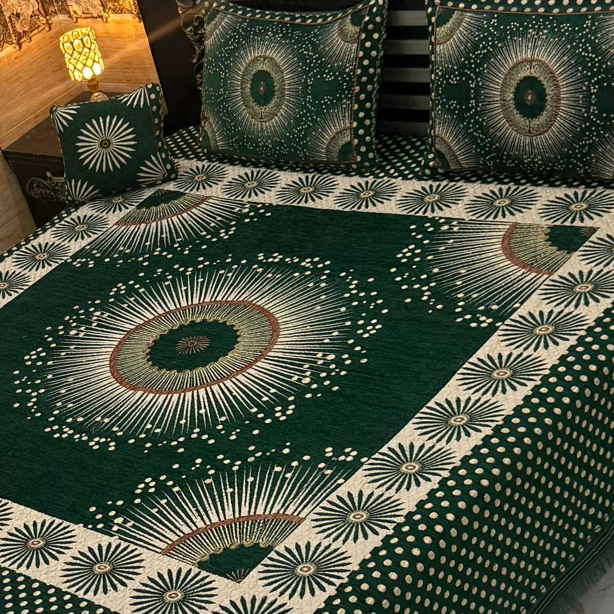 Jacquard Velvet 4-Piece Fancy Bedsheet Set 21