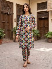 2 Pcs Ladies Suit  Des  121