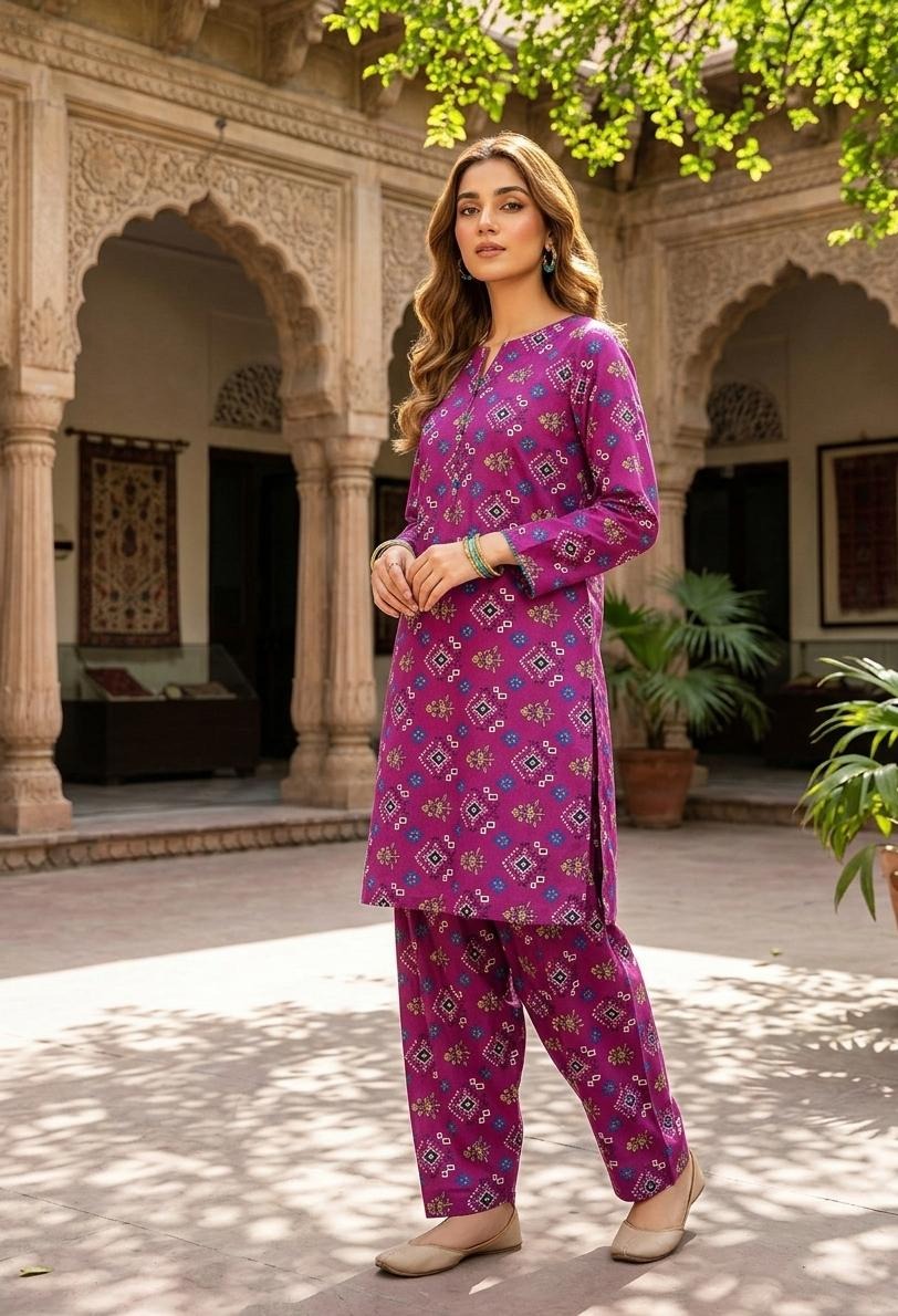 2 Pcs Ladies Suit  Des  122