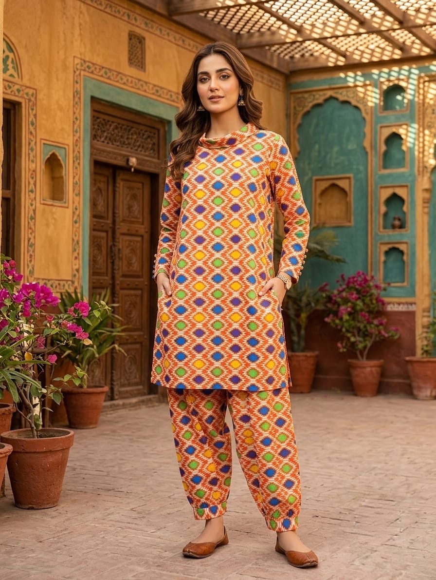 2 Pcs Ladies Suit  Des  123