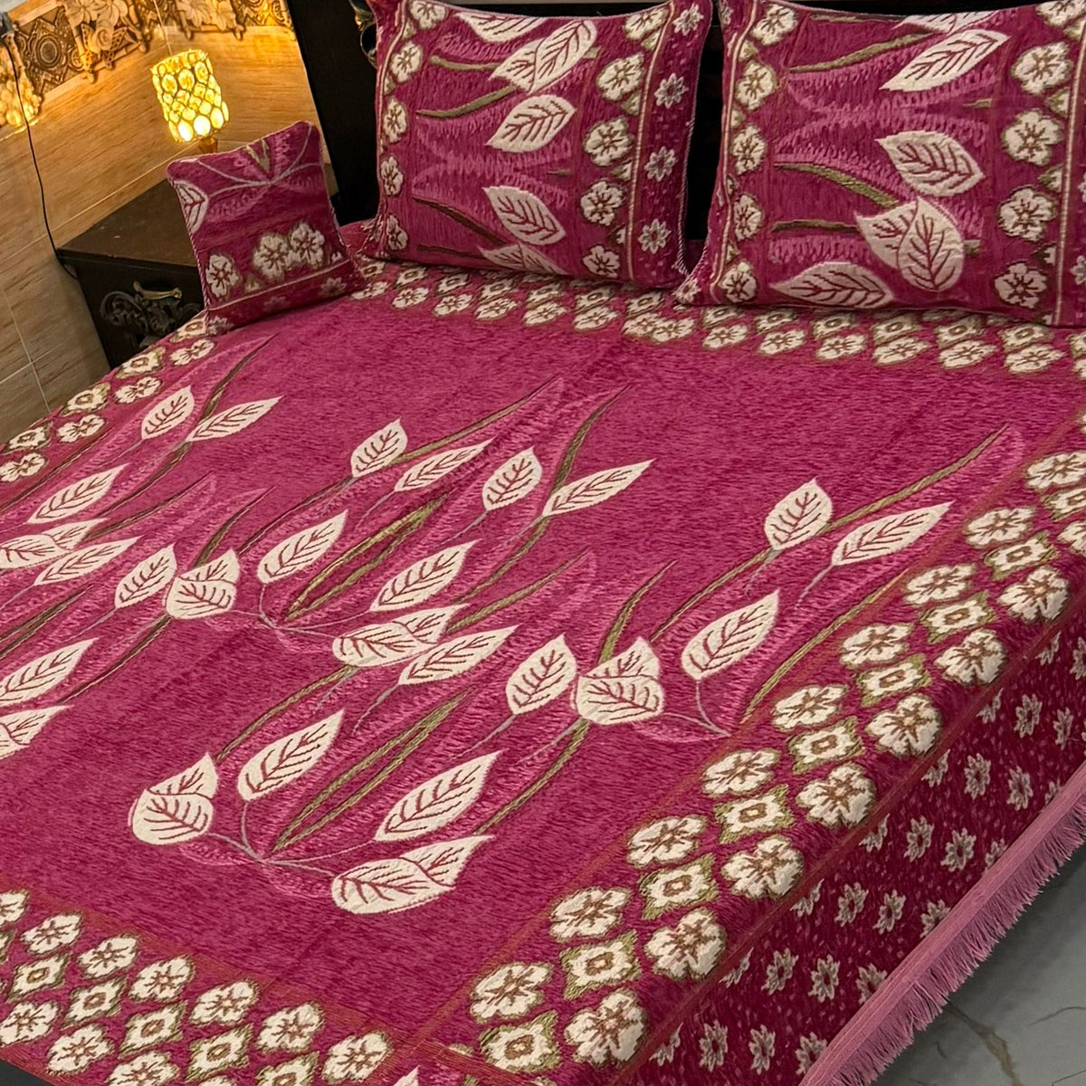 Jacquard Velvet 4-Piece Fancy Bedsheet Set 23