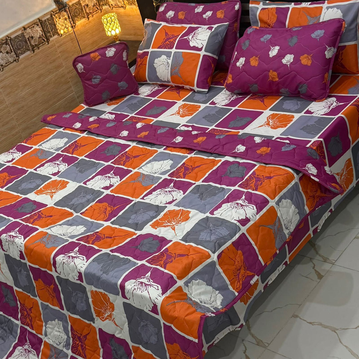 7 Pcs Quilted Comforter Set CC  225