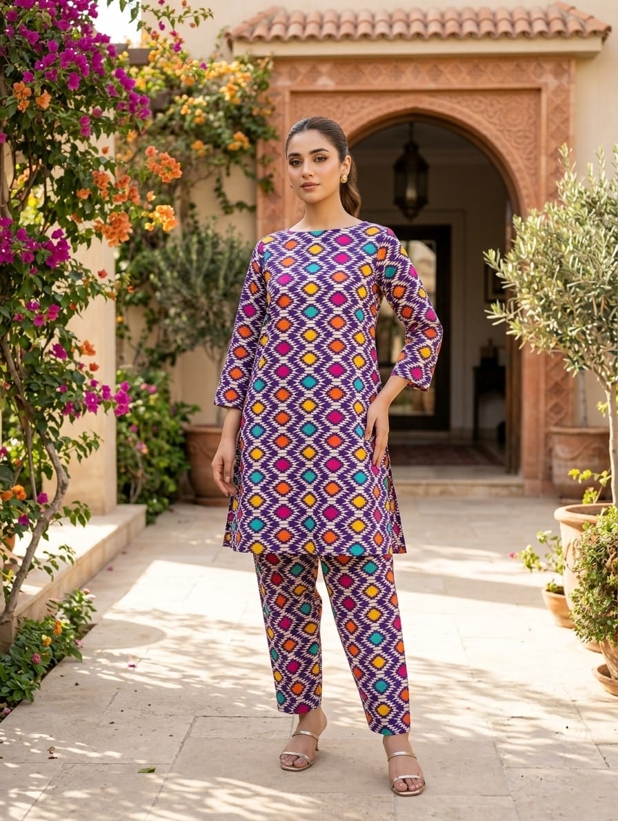 2 Pcs Ladies Suit  Des  125