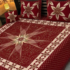 Jacquard Velvet 4-Piece Fancy Bedsheet Set 25