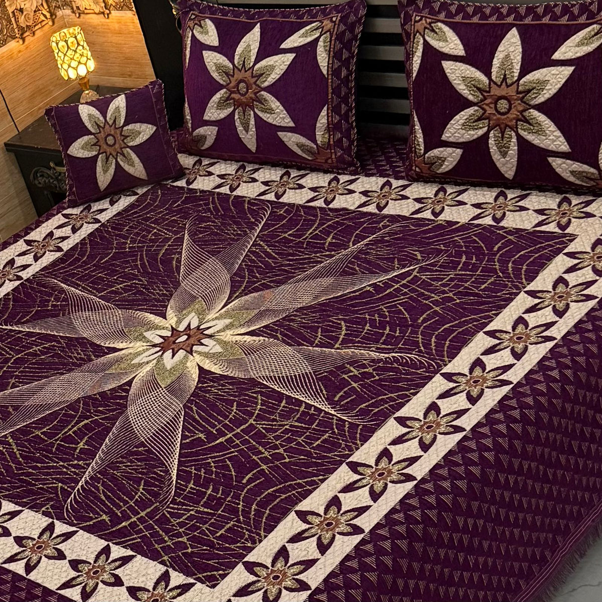 Jacquard Velvet 4-Piece Fancy Bedsheet Set 26