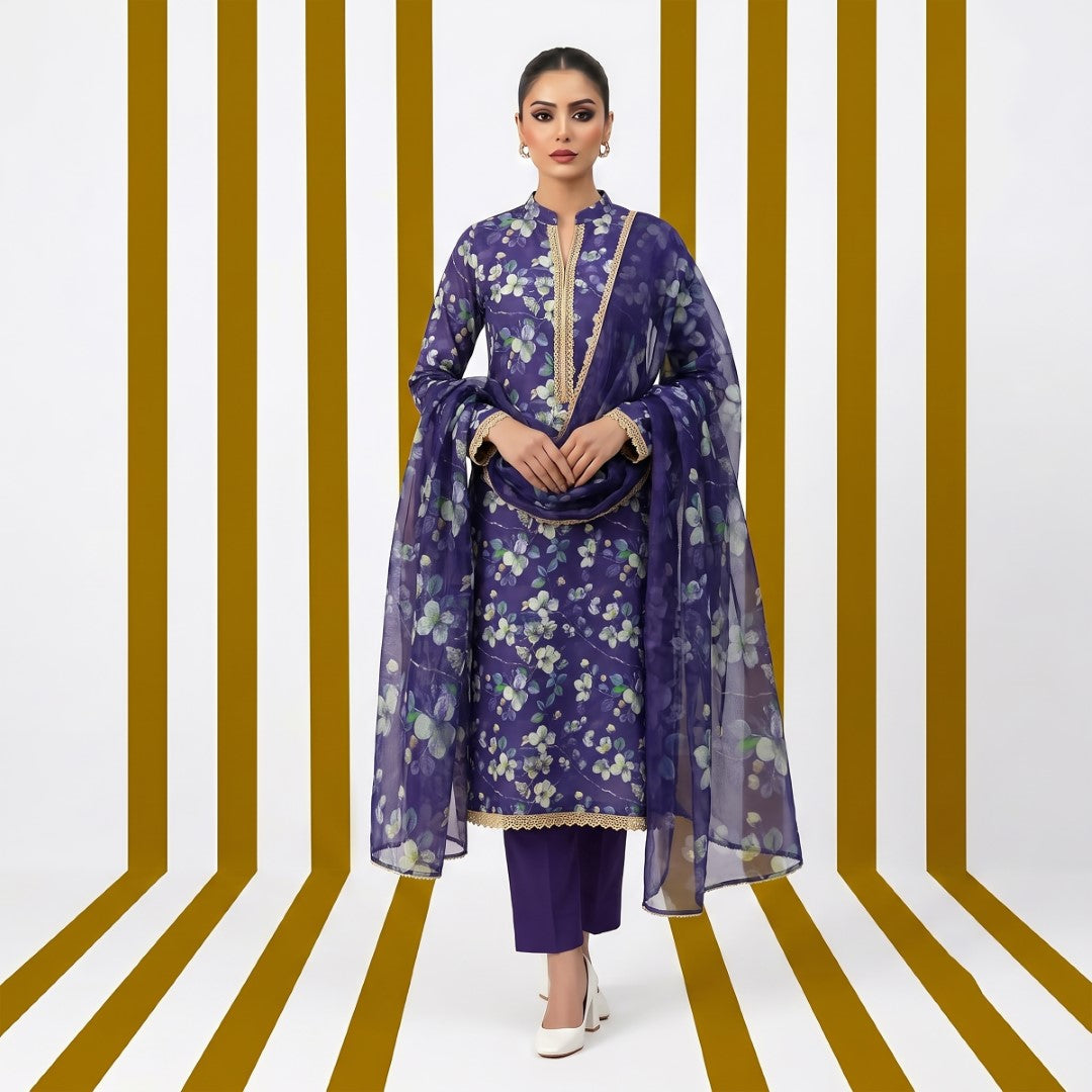 3 Pcs Lawn Unstitched Suit 27