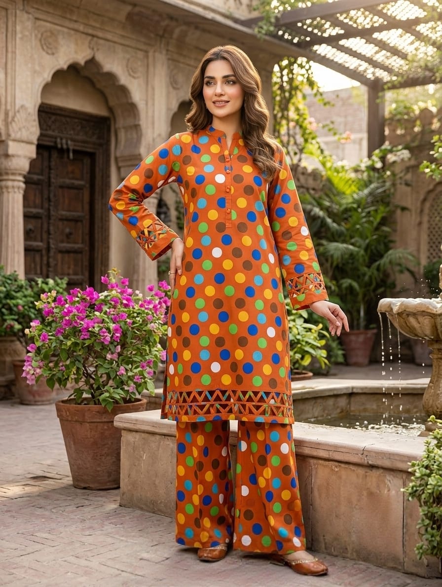 2 Pcs Ladies Suit  Des  128