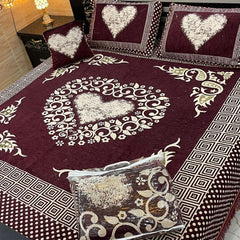 Jacquard Velvet 4-Piece Fancy Bedsheet Set 02