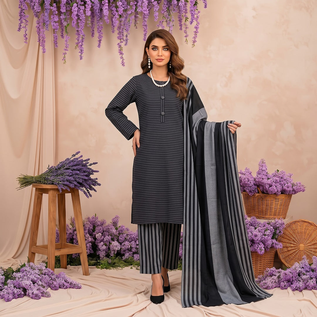 3 Piece Unstitched Khaadi Make Khaddar Suit 01