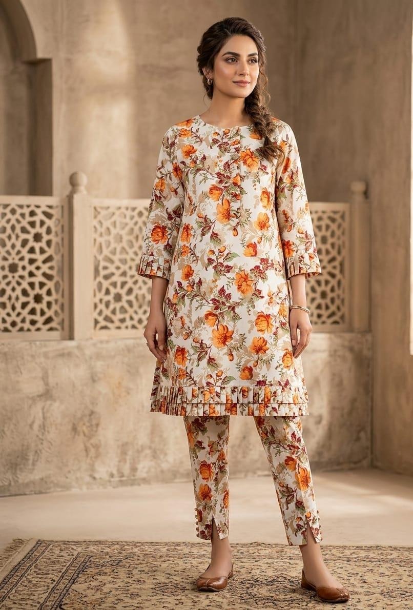 2 Pcs Ladies Suit  Des  102