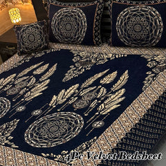 Jacquard Velvet 4-Piece Fancy Bedsheet Set 33