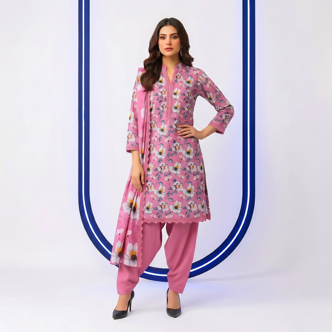 3 Pcs Lawn Unstitched Suit 33