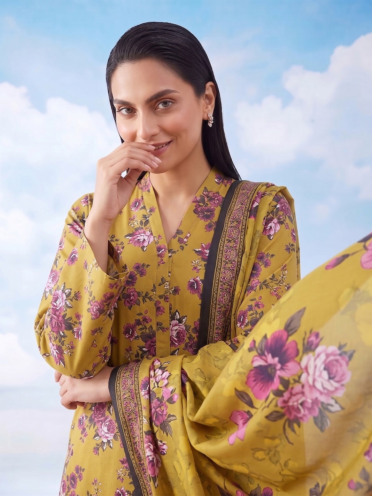 3 Pcs Lawn Unstitched Suit 34
