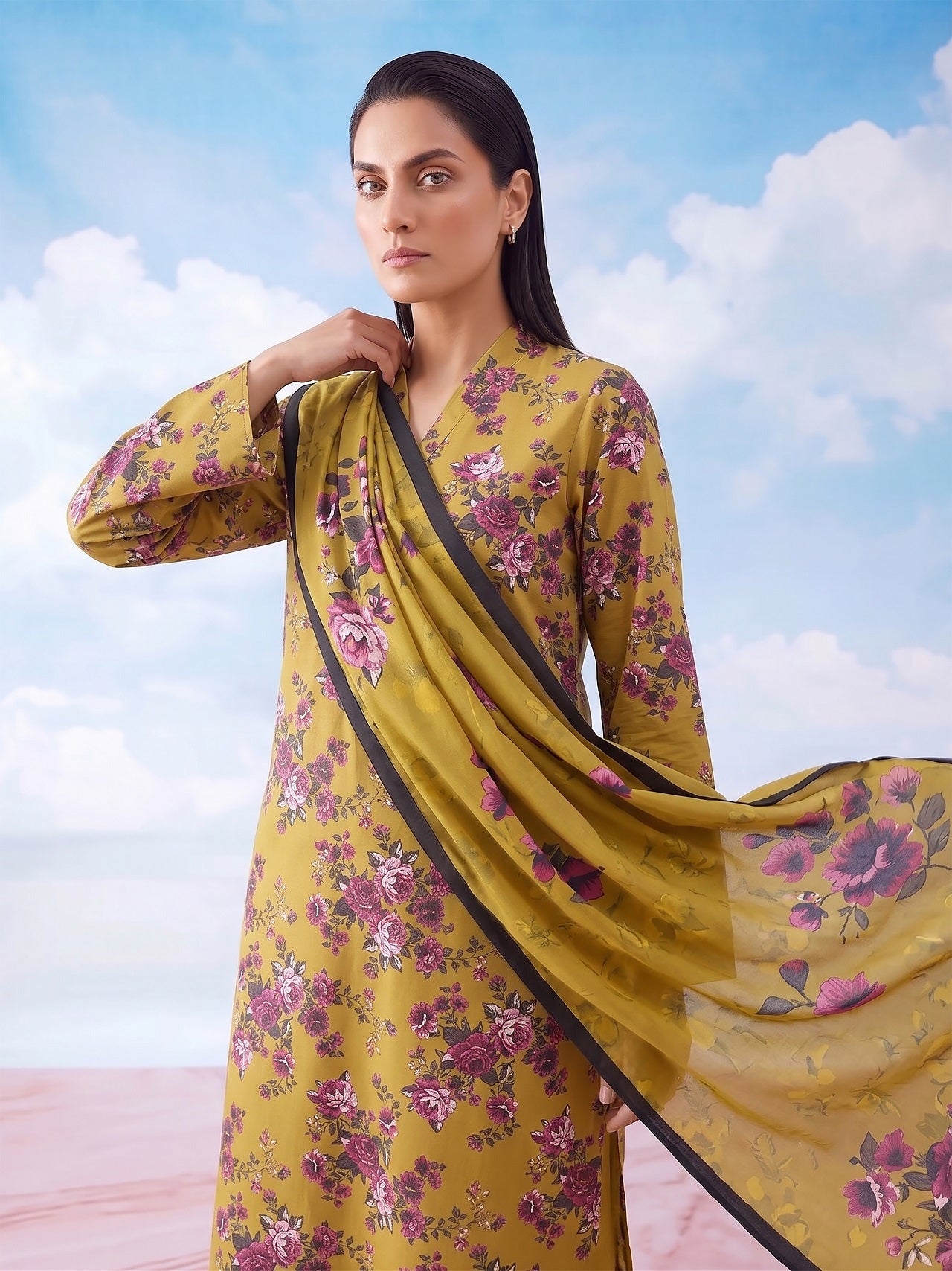 3 Pcs Lawn Unstitched Suit 34
